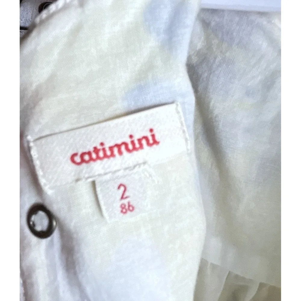 Catimini‎ NWOT Sundress Toddler Girl Lined Yellow Fun Cockatoo Spring 2t Cotton